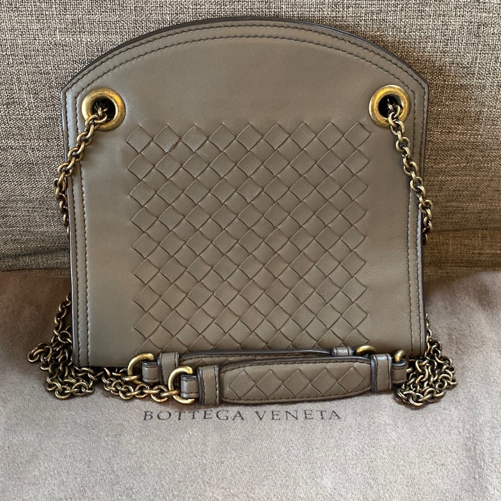 BOTTEGA VENETA Napa Intrecciato Chain Wallet New Steel!